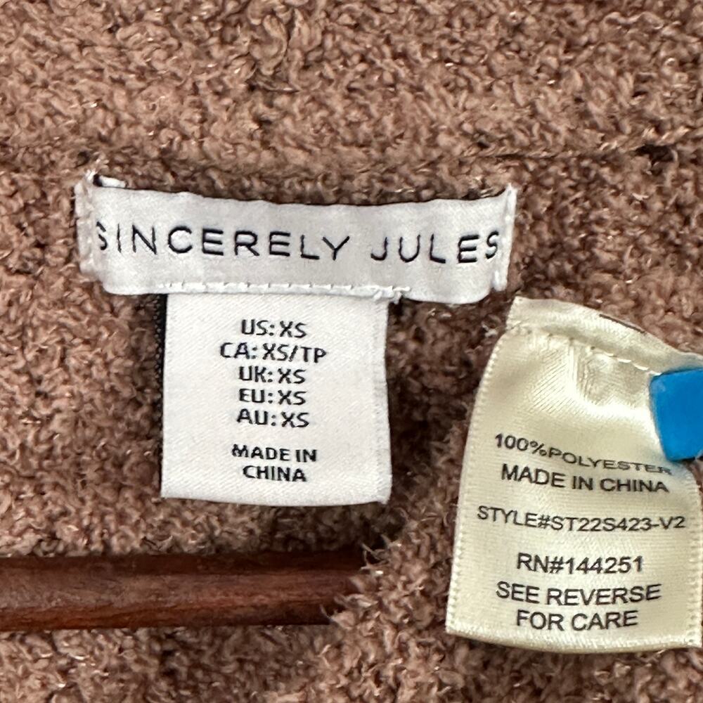 Sincerely Jules Duster Cardigan XS Tan Chunky Cable Knit Relaxed Fit Grandmacore - Picture 5 of 6